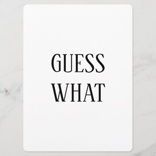 Noir et blanc Devinez quelle Faire-part de grosses (Devant)