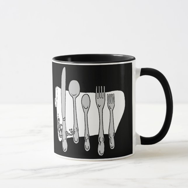 Noir et blanc Dinnerware sur Mug de café noir (Droite)