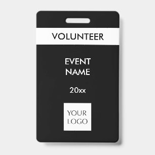 Noir et blanc Événement Volontaire Logo Badge