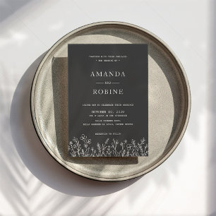 Noir et blanc Faire-part de mariage moderne simple