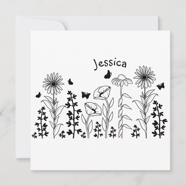 Noir et blanc fleur sauvage (Devant)