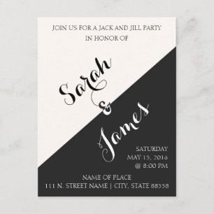 Noir et blanc Invitation de la partie Jack & Jil