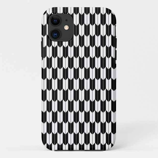 Noir et blanc japonais Yagasuri iPhone 5 Coque (Dos)