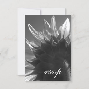 Noir et Blanc Jardin Tournesol Mariage RSVP