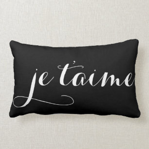 Noir et blanc Je T'aime Coussin de calligraphie fr