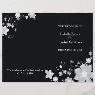 Noir et blanc Mariage d'hiver Bi programme de plia