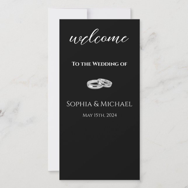 Noir et Blanc-Mariage - Programme de mariage (Devant)