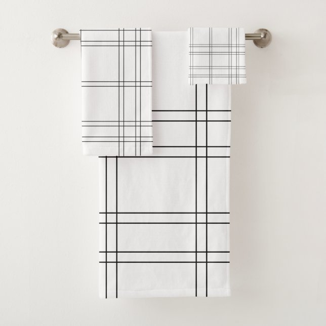 Noir et blanc Minimal moderne Plaid Motif propre (En situation)