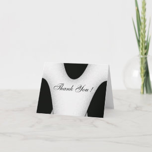 Noir et Blanc moderne Blank Merci Cartes