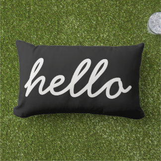 Noir et blanc moderne Hello Jeu Oreiller