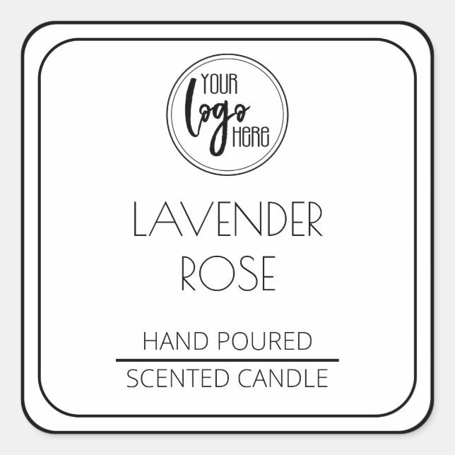 Noir Et Blanc Moderne Votre Logo Soy Étiquette Bou (Devant)