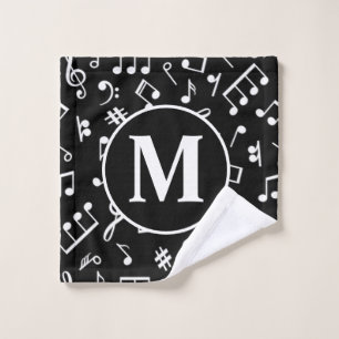 Noir et blanc Monogram Music Note
