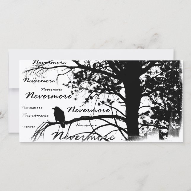 Noir et blanc Nevermore Silhouette Raven (Devant)