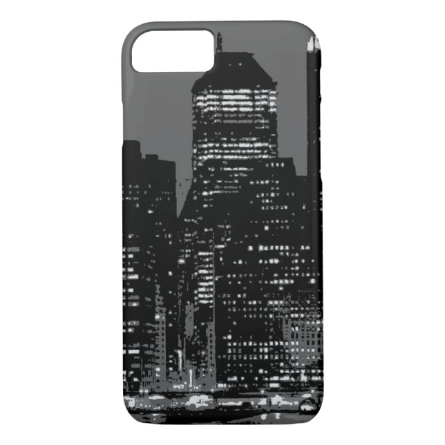 Noir et blanc New York City iPhone 7 Coque (Dos)