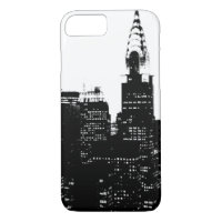 Noir et blanc New York Silhouette iPhone 7 Coque