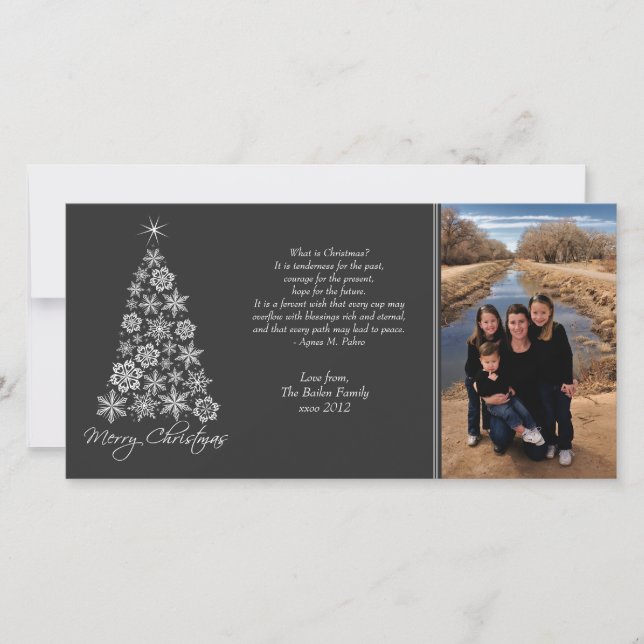 Noir et blanc Noël Noël Arbre Carte photo (Devant)