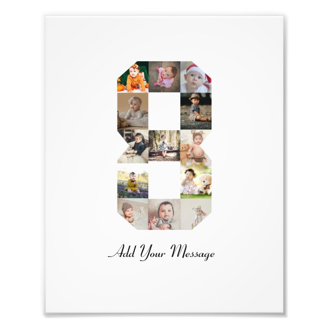 Noir et blanc Numéro 8 Photo Collage (Devant)