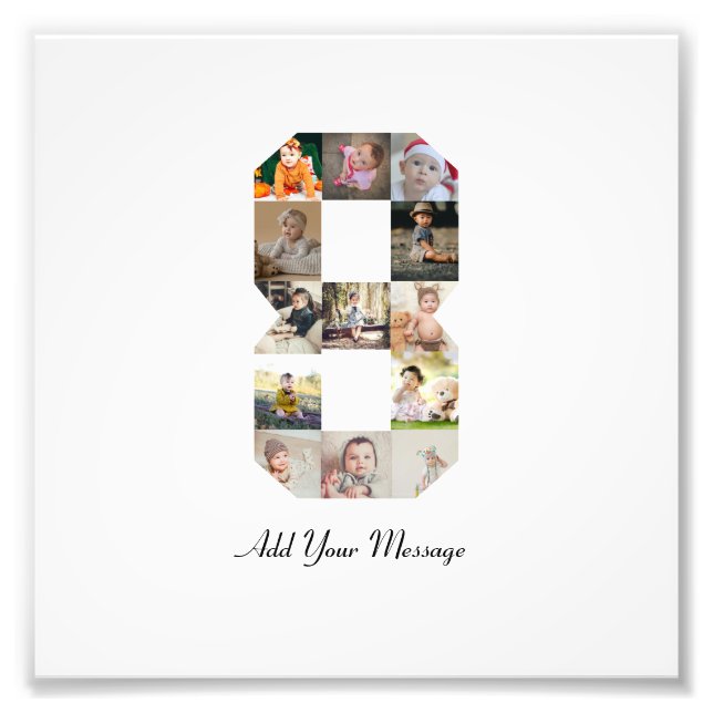 Noir et blanc Numéro 8 Photo Collage (Devant)