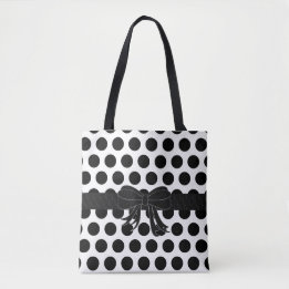 Noir et blanc - pois - sac à main/Fourre-tout