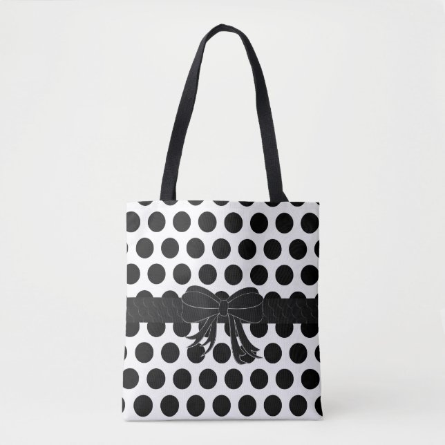 Noir et blanc - pois - sac à main/Fourre-tout (Devant)