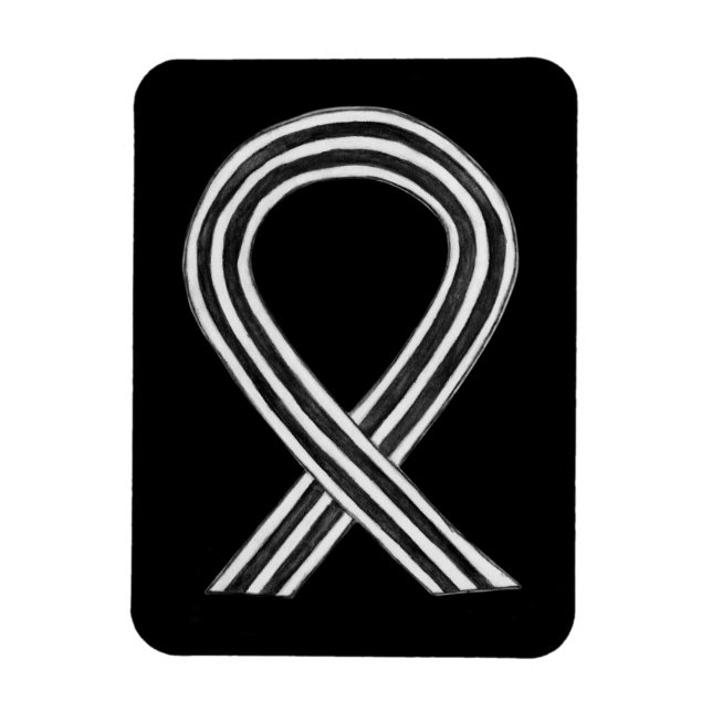 Noir et blanc Ruban Magnets de sensibilisation au  (Vertical)
