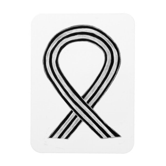 Noir et blanc Ruban Magnets de sensibilisation au  (Vertical)