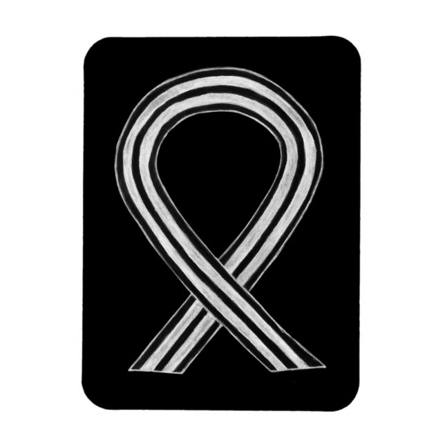 Noir et blanc Ruban Magnets de sensibilisation au  (Vertical)