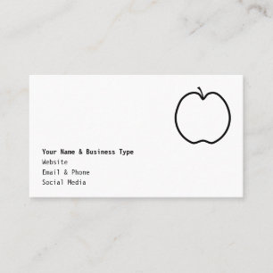 Noir et blanc Simple Apple Design Carte de visite