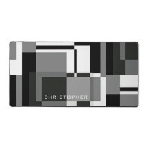 Noir Et Blanc Style Mondrian Abstrait Ajouter Nom