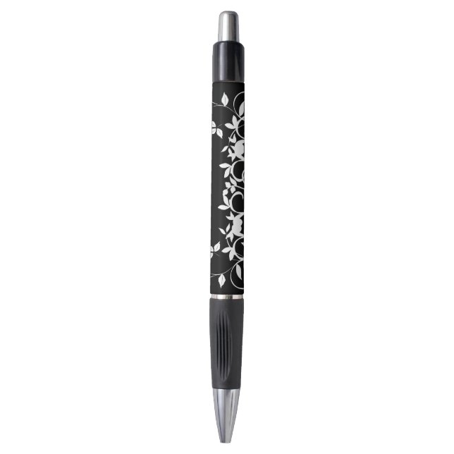 Noir et blanc - Stylos de mariage personnalisés (Devant (Vertical))