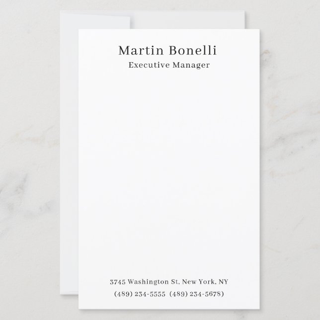 Noir et blanc Tendance Minimal Papier simple (Devant)
