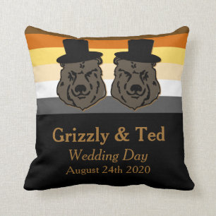 Noir et cadeau de mariage gai de coussin de