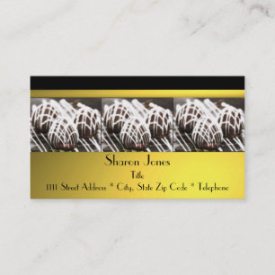 Noir et carte de visite de chocolat d'or