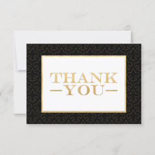 Noir et cartes de Merci de Gold Fleur De Lis