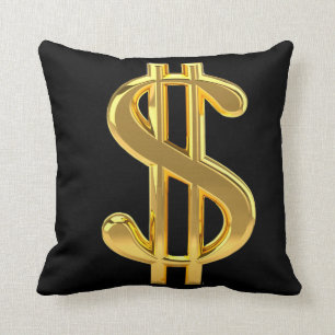 Noir et coussin d'argent d'or