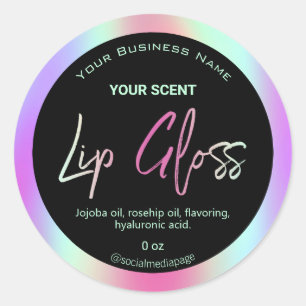 Noir Et Holographique Étiquettes Gloss Lip