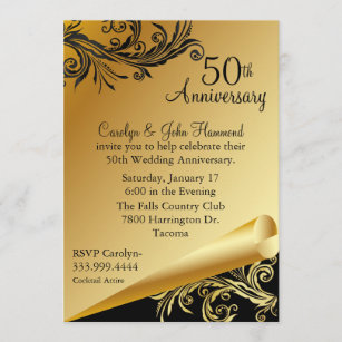 Invitations Faire Part Cartes Anniversaire Mariage 50 Ans Zazzle