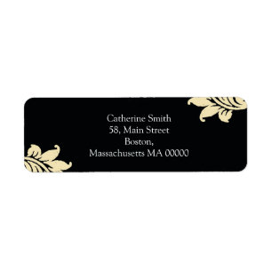 Noir et ivoire Damask Étiquettes de adresse