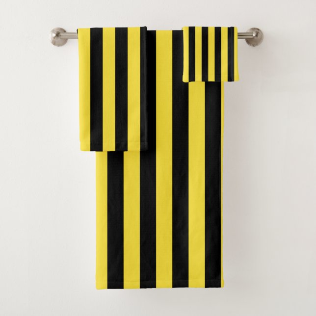 Noir et jaune bouton d'or à rayures verticales (En situation)