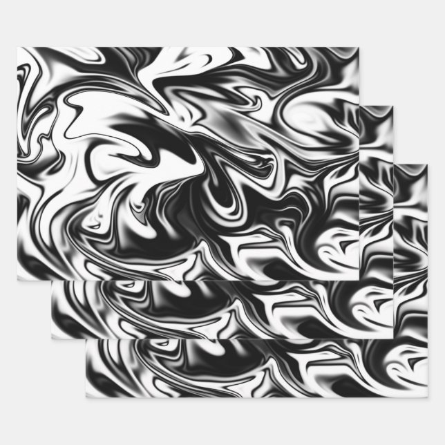 Noir Et Marbre blanc, Feuilles De Découpage Envelo (Lot)