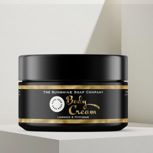Noir et or Étiquette de bocal à crème glacée avec