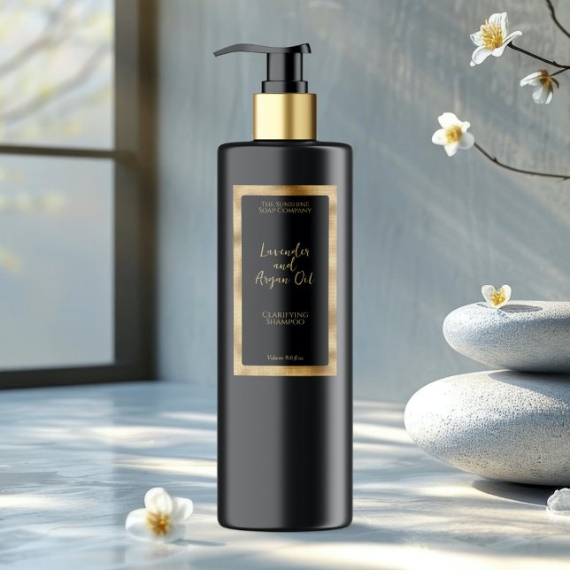 Noir et or imperméable Cosmétique Étiquette boutei (Créateur téléchargé)