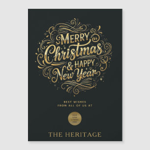 Noir et or Joyeux Noël et Bonne Année