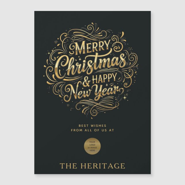 Noir et or Joyeux Noël et Bonne Année (Devant)