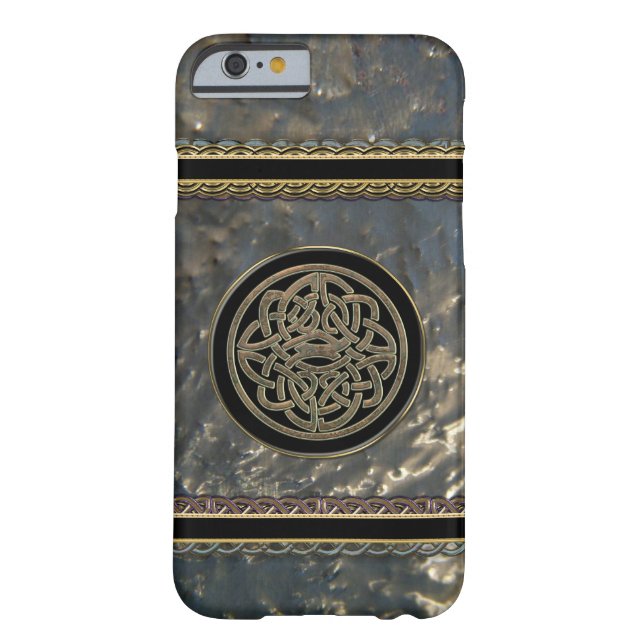 Noir et or Metal Celtic noeud sur iPhone 6 Coque (Dos)
