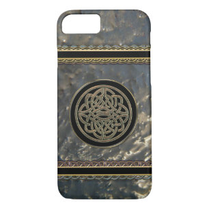 Noir et or Metal Celtic noeud sur iPhone 7 Coque