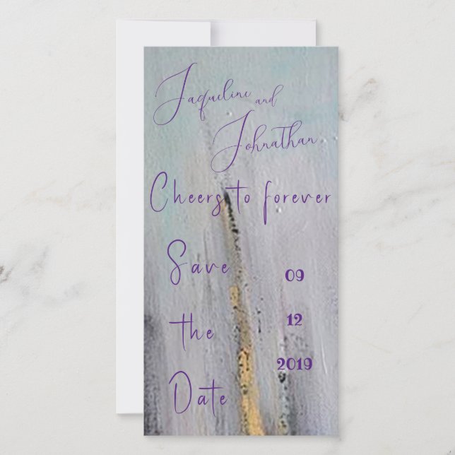 Noir et Or Moderne Abstrait Carte de Relance Maria (Devant)