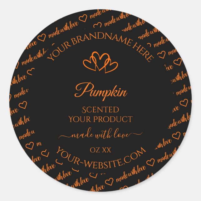 Noir et Orange Cloud Produit Coeurs Étiquette (Devant)