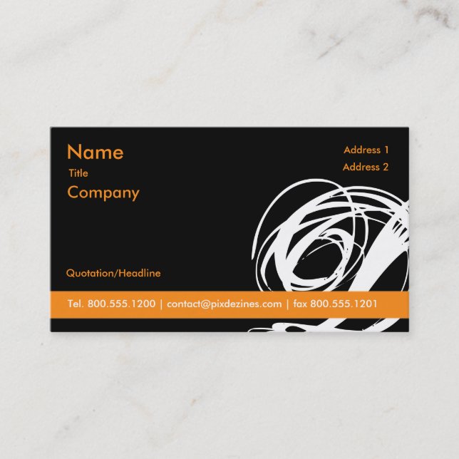Noir et orange !! Swoosh... cartes de profil (Devant)