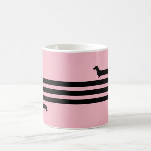 Noir et rose drôles de tasse de teckel
